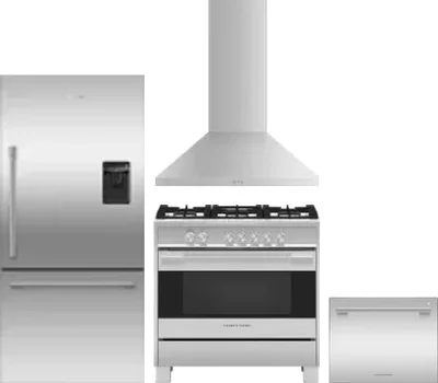 4 Piece Package Includes Refrigerator, Range, Hood And Dishwasher